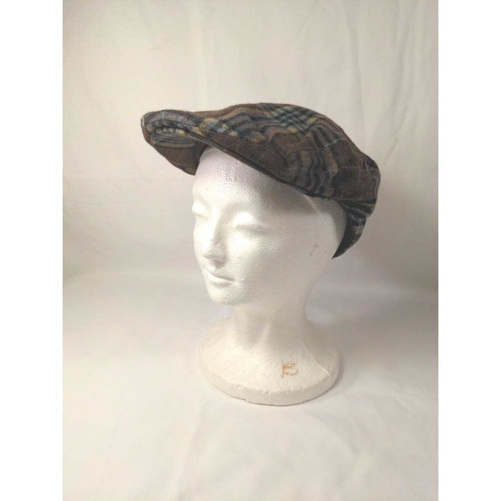 Unbranded Newsboy, Gaspy Style Hat/Cap Brown Blue Plaid One Size